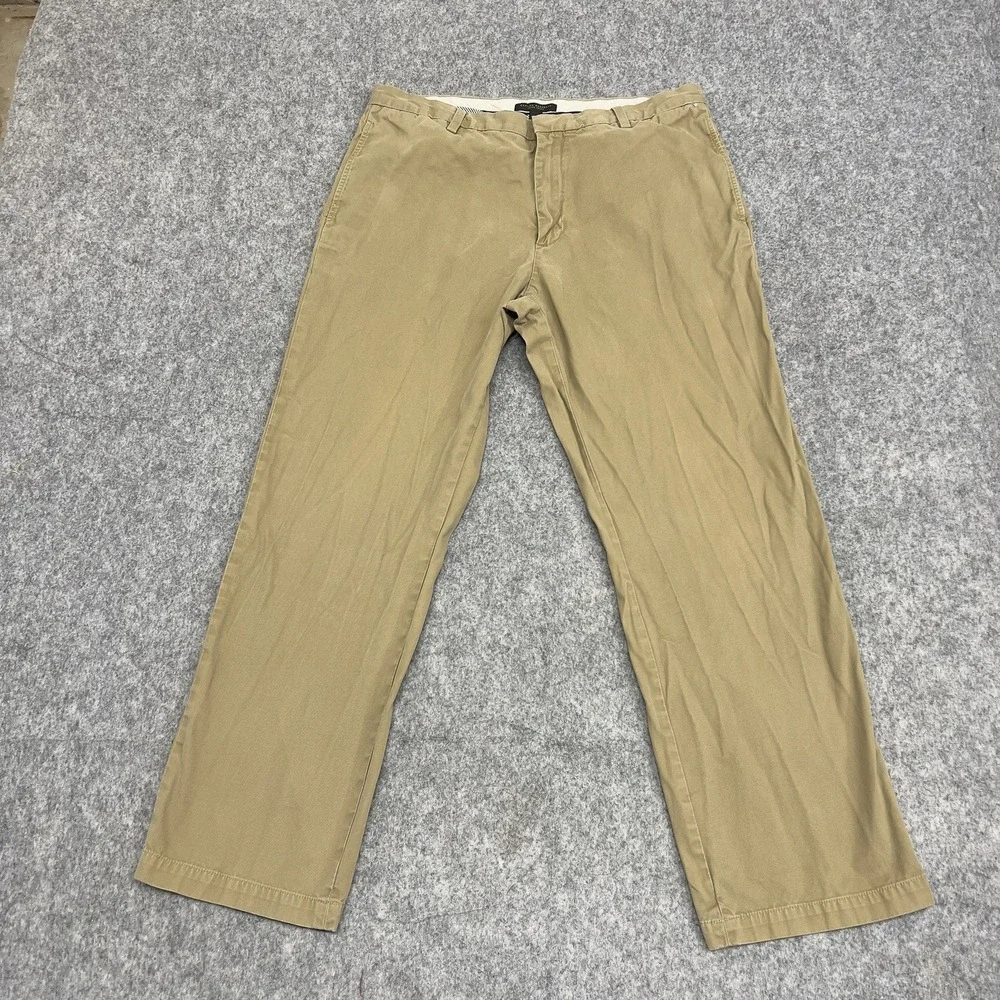 Banana Republic Pants Mens 36x30 Khaki Tan Gavin Chino Casual Preppy Tag 36x32 *